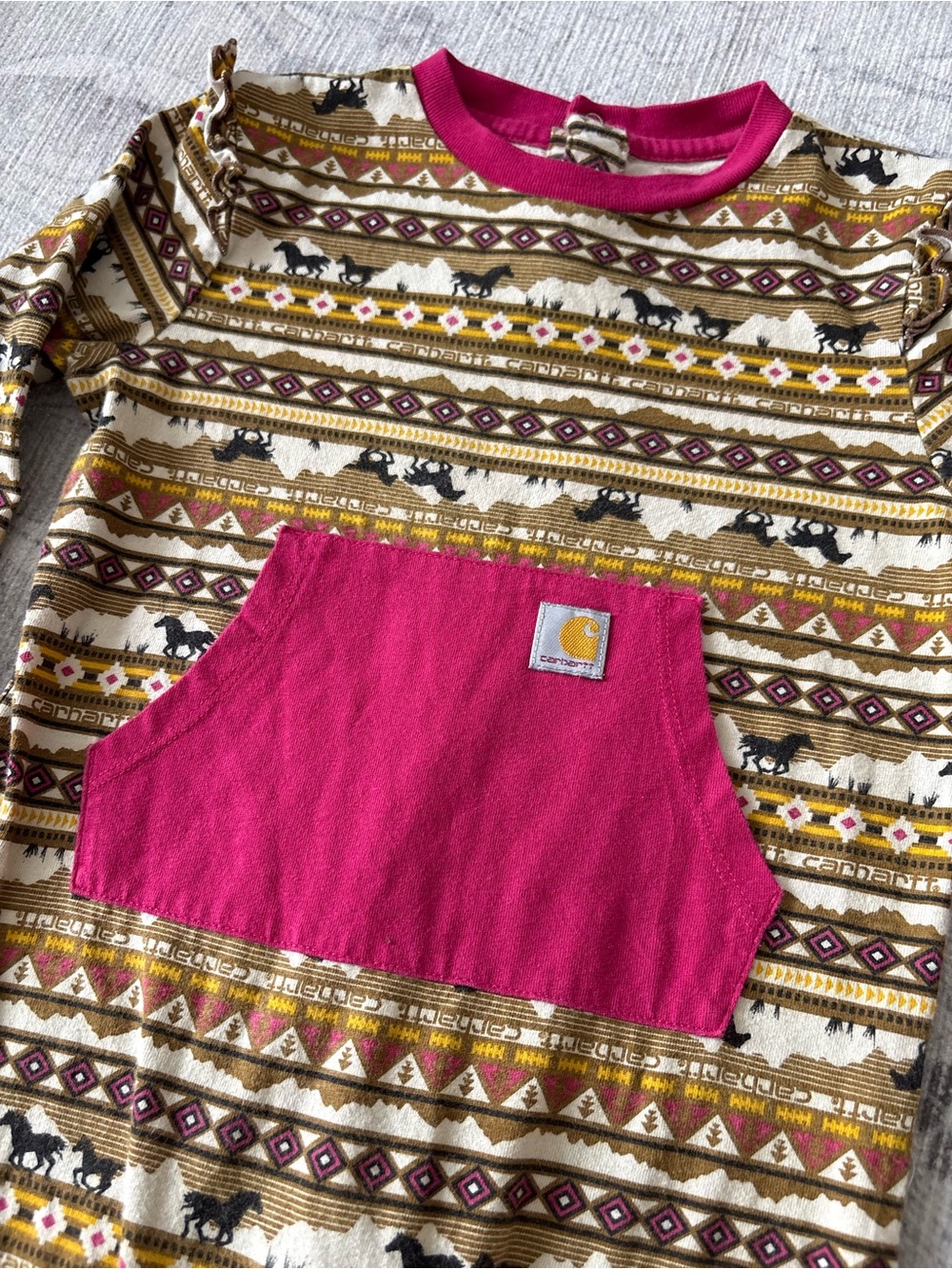 Carhartt Western Horse Aztec Romper Size 18m Cowgirl Ranch - Picture 2 of 3